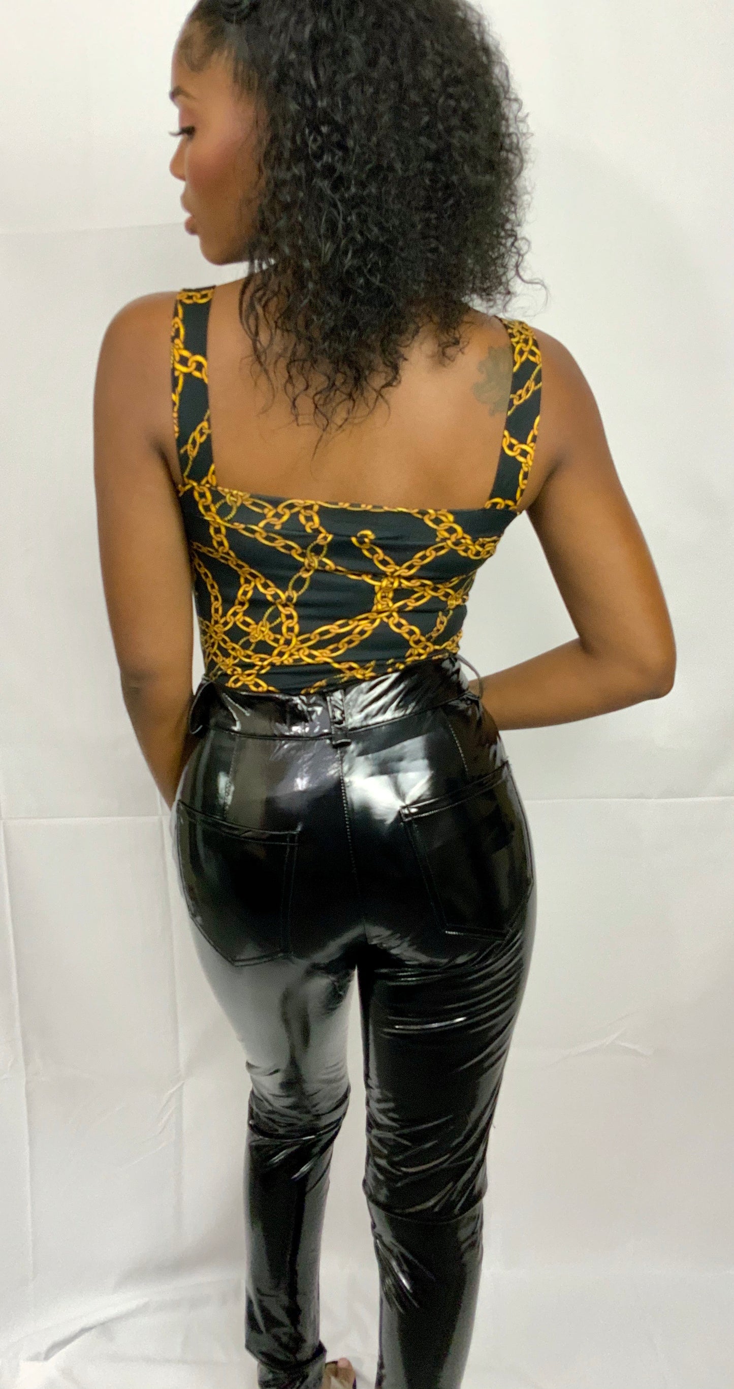 Patent Leather High Waist Pants