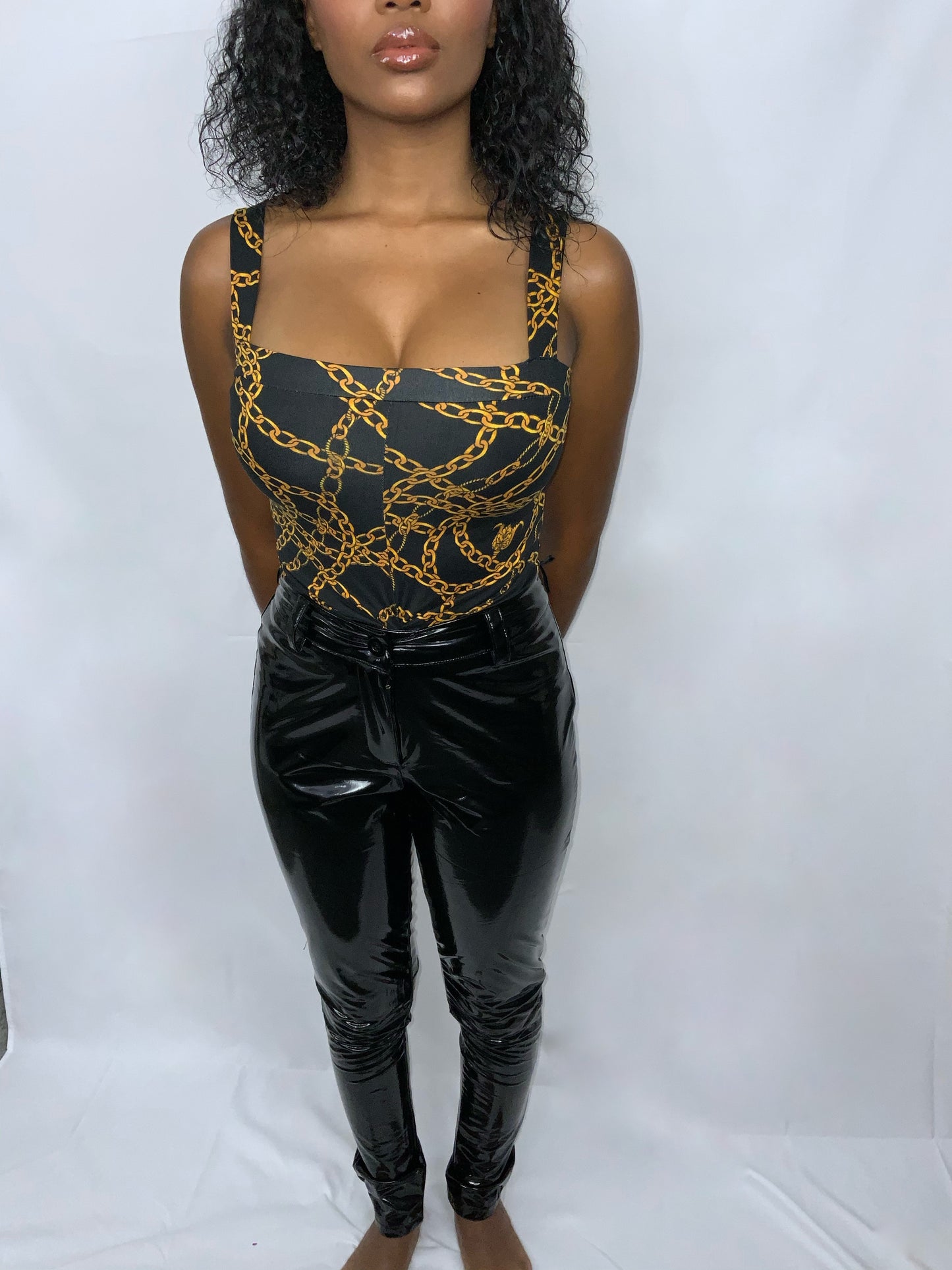 Patent Leather High Waist Pants
